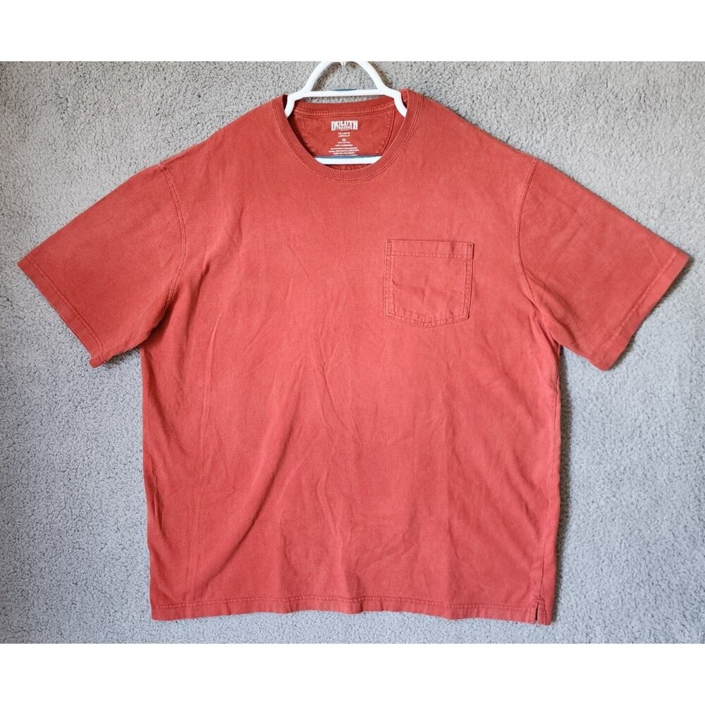 Duluth Trading Co Relaxed Fit Longtail T Red‎ Pocket T Shirt Size XL 100% Cotton